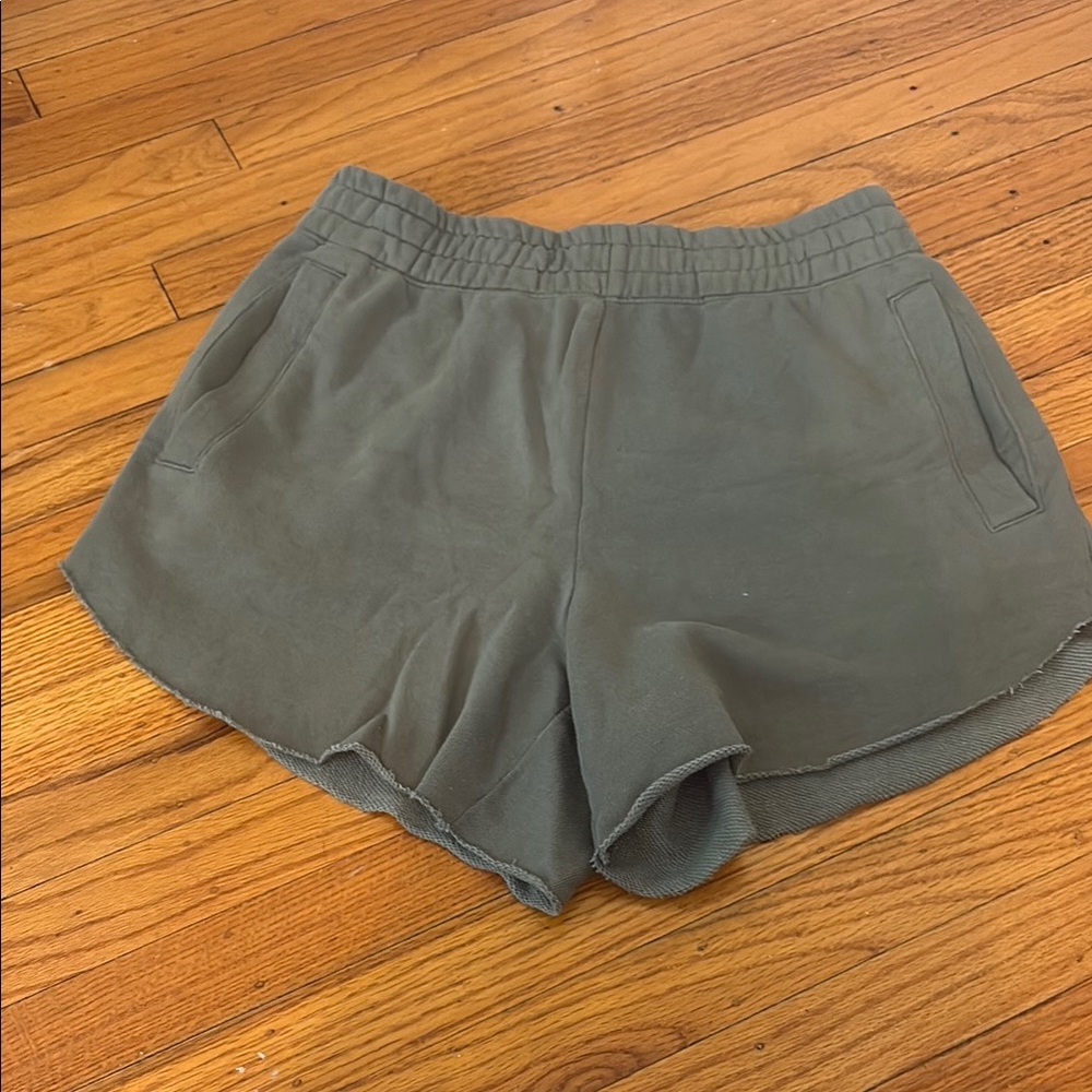 Aerie Green Athletic Shorts with Elastic Waistband
